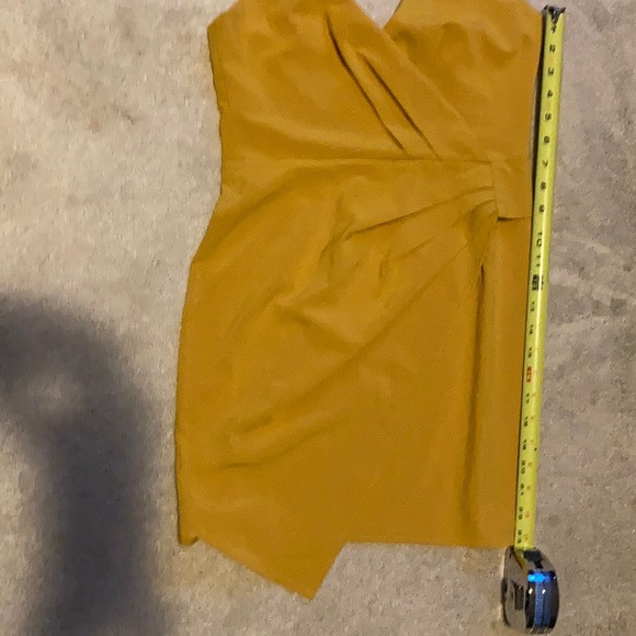 NWT Surplice Fashion Nova Mini Dress Mustard Sz S - Picture 6 of 7